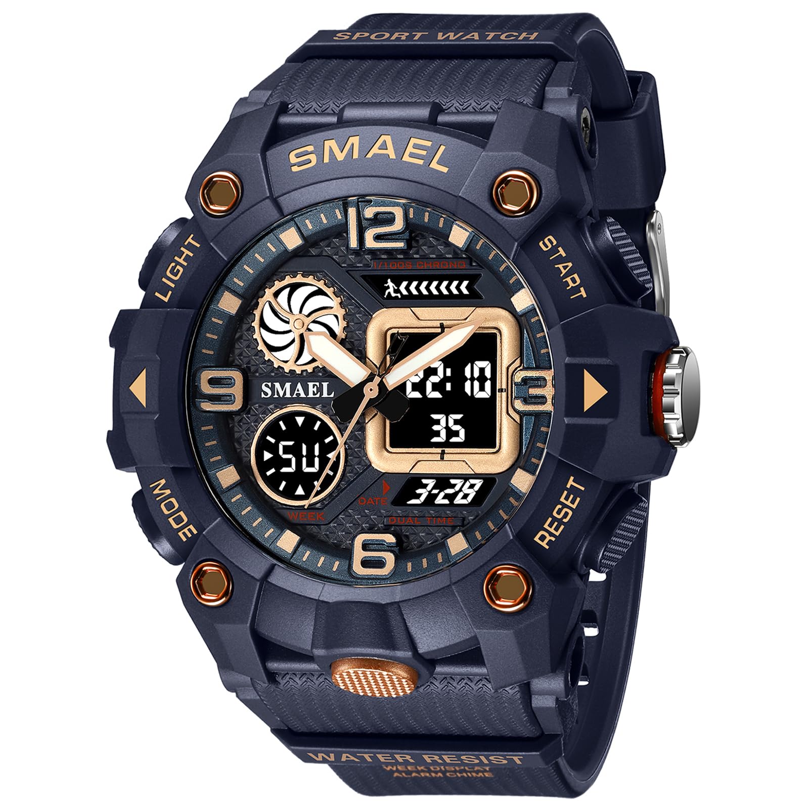 KXAITO Mens Watches Sports Outdoor Waterproof Military Watch Date Multi Function Tactics LED Face Alarm Stopwatch for Men 8055, 8055 Dark Green, Large, Military (B0CCDLXH9B) Amazon Price History, Amazon Price Tracker