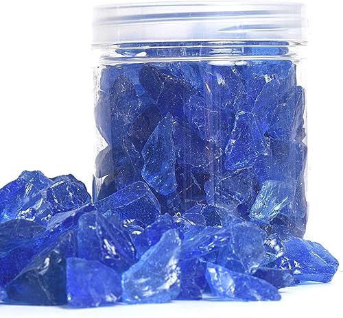 Vista 55 de Grava de cristal reflectante de alto brillo, gemas de fuego, gotas de fuego, piedras de vidrio de fuego, piedras para hoguera, pecera, acuario