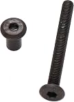 100pcs Black Hex Drive Socket Cap Bolts Dowel Joint Nuts Assortment Kit for Furniture Crib Connecting, M6x15mm/25mm/35mm/45mm/55mm/65mm/75mm
