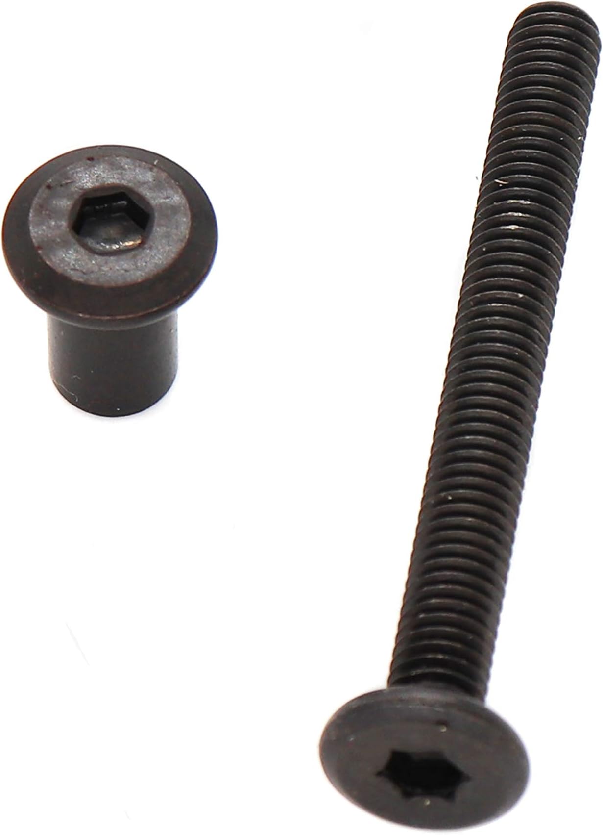 binifiMux 10-Pack M6x65mm Black Socket Cap Screws Barrel Nuts Kit for Crib Furniture Bed with M6 x 12mm Barrel Nuts