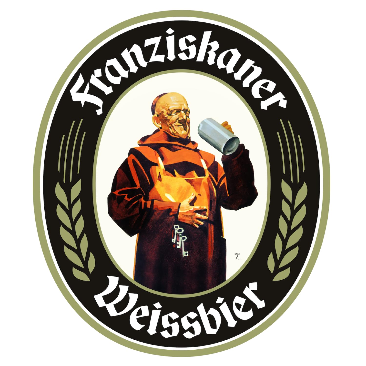Zum Franziskaner Weissbier Original Kellerbier Tonkrug | 6 Stück a 0,5L | Oktoberfest München Bayern Bierkrug Biergarten Volksfest Geschenk