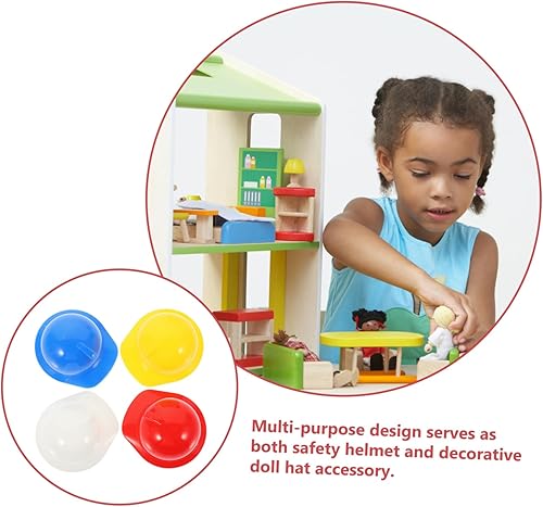 Miniatura 5 de 40 piezas de mini sombrero de construcción, accesorios para pasteles, sombreros duros para cascos de plástico, pequeños pollos cascos, casco de