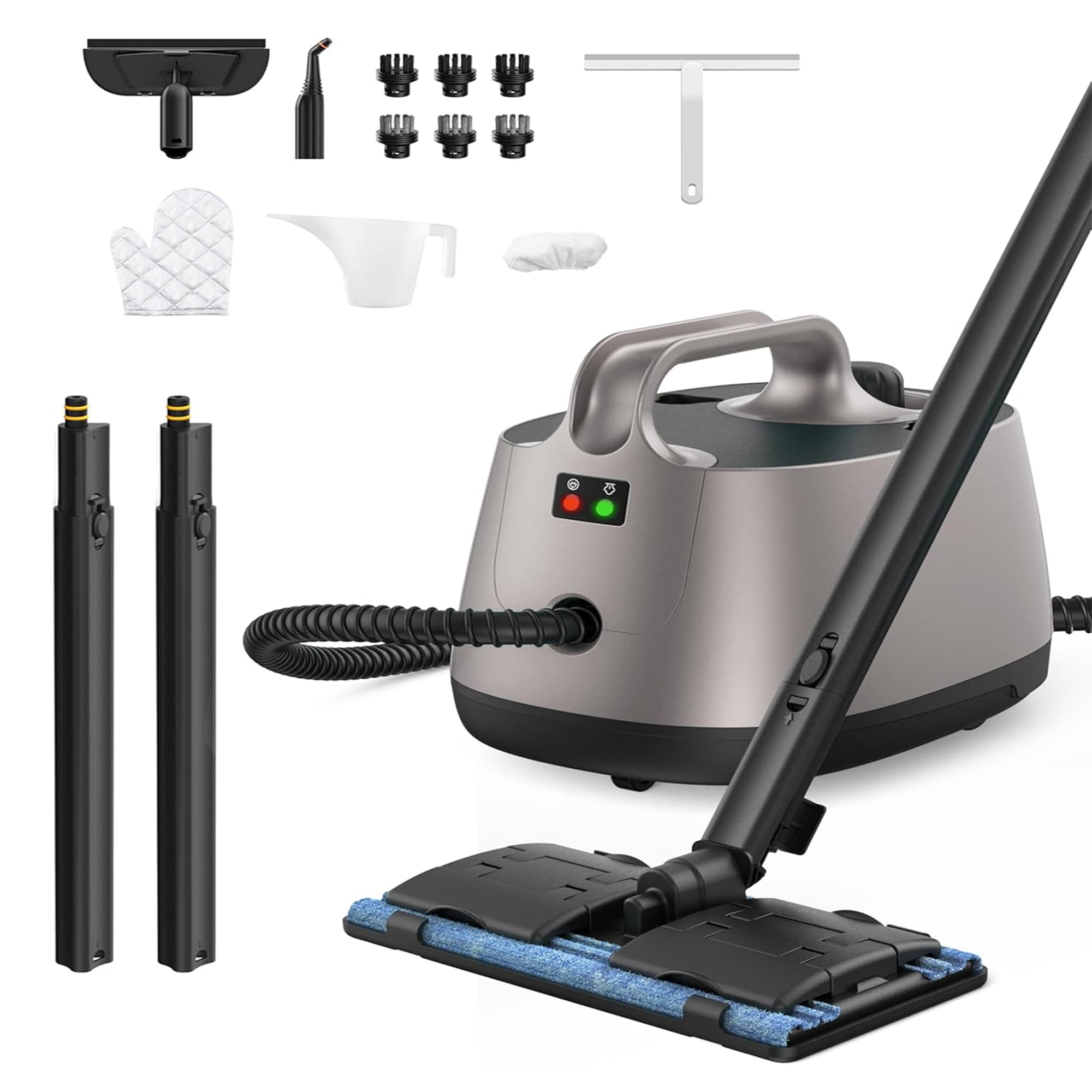 Steam Cleaner for home, 293°F 58 PSI Powerful Multipurpose Steam Mop for Home Use, 50Oz Capacity, Heavy Duty Steamer for Carpets, Handheld Steamers, Floors, Cars, Tiles, Crack Cleaning, Titanium