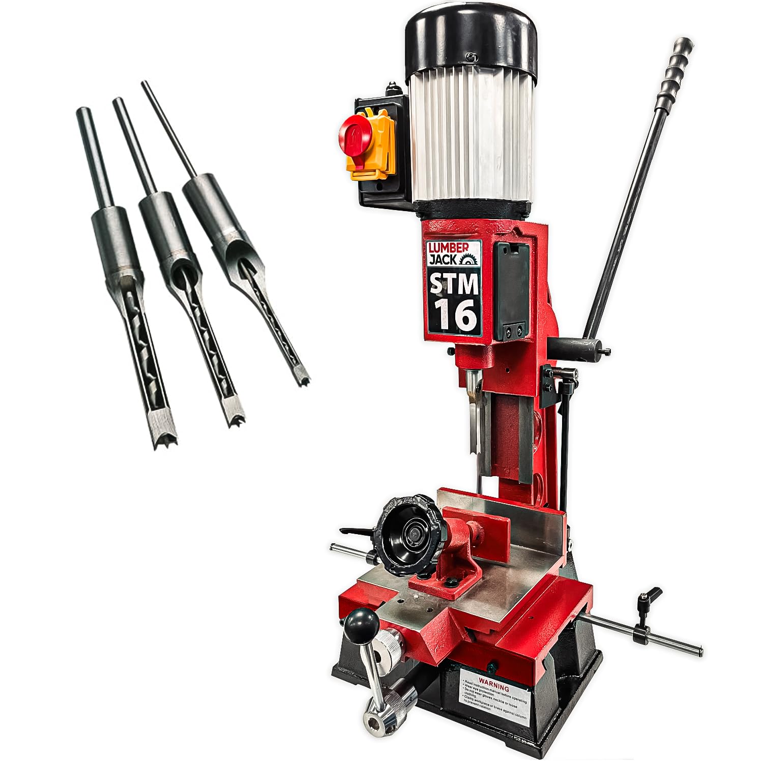 LUMBER JACK Bench Morticer with Sliding Table 370W Motor, Mortising Tenon Machine for Woodworking Drilling Wood Metal Milling Slotting