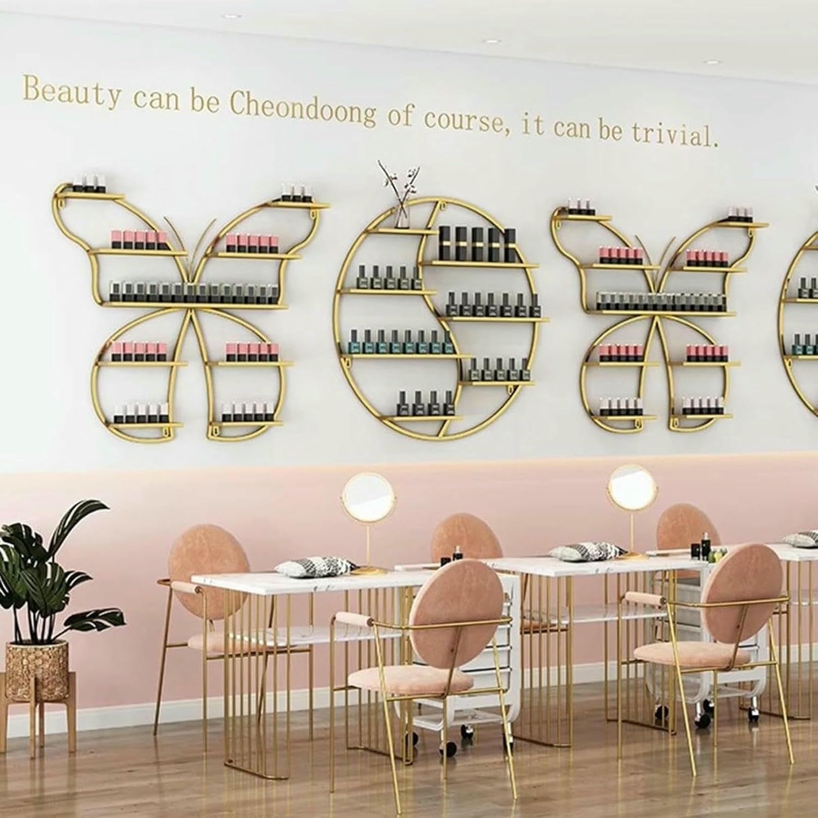 Estante metálico de Pared para Guardar esmaltes de uñas, Estante de exhibición de Pared, Soporte para frascos de aceites Esenciales y perfumes.