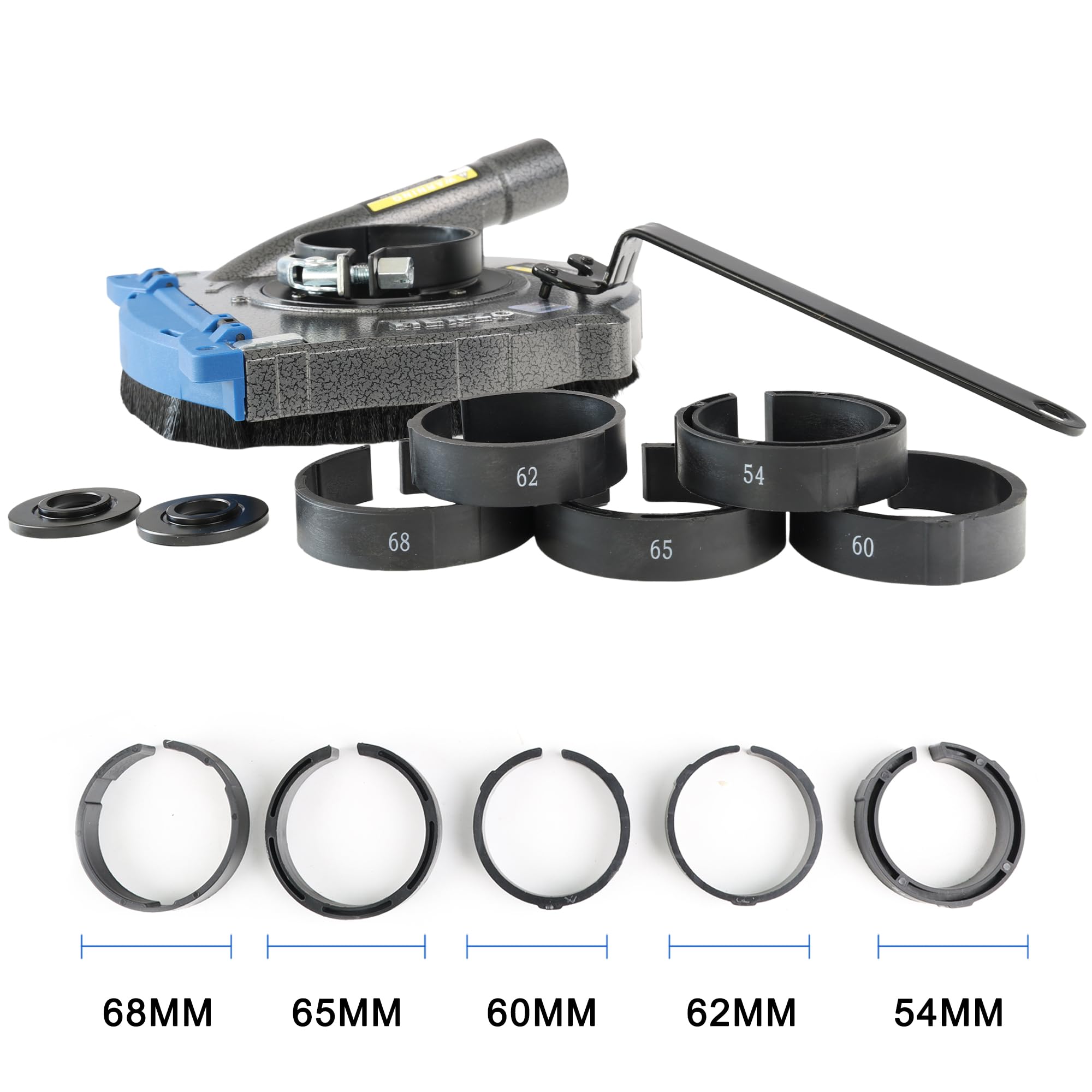 Cuffia Di Aspirazione HERZO Per Smerigliatrice Angolare 180 Mm - In Alluminio, Riduzione Polvere 90%