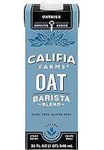 Califia Farms - Oat Barista Blend Oat Milk, 32 Oz, Dairy Free, Vegan, Plant Based, Gluten Free, Non GMO, Milk Frother, Coffee Creamer