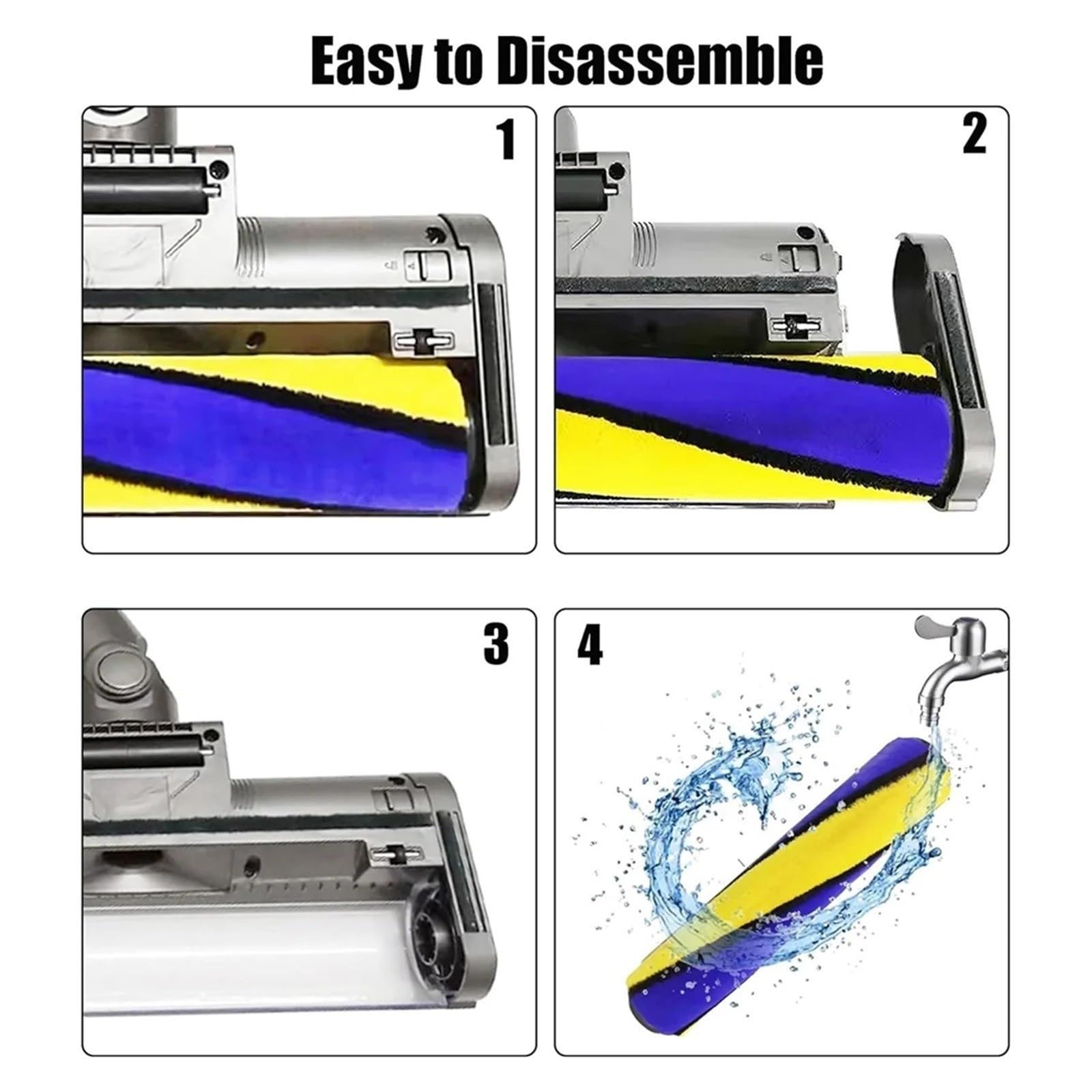 Testina per Pavimenti Duri, Compatibile con Dyson V7, V8, V10, V11, V15