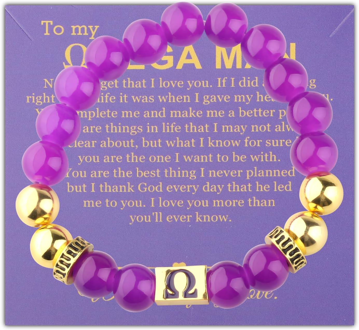 Purple Greek Jewelry Man Jewelry Gift for Him