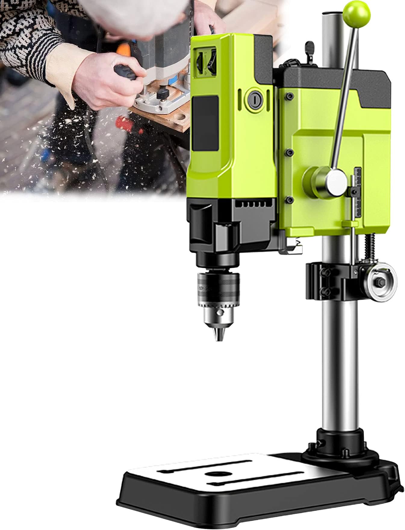 Bench Drill Press Machine with Vise, Electric Benchtop Drill Stand for Precise Drilling - Ideal for Home DIY Projects and Workshop Repairs