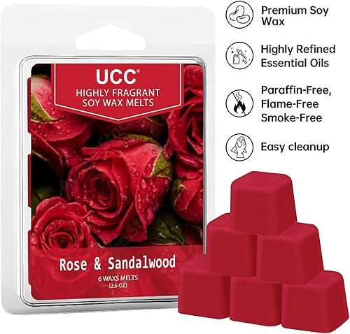 Miniatura 4 de UCC Cera natural fundida a base de plantas, fragancia fuerte, cubos perfumados de soja prémium de larga duración, tartas de cera derretida, cera