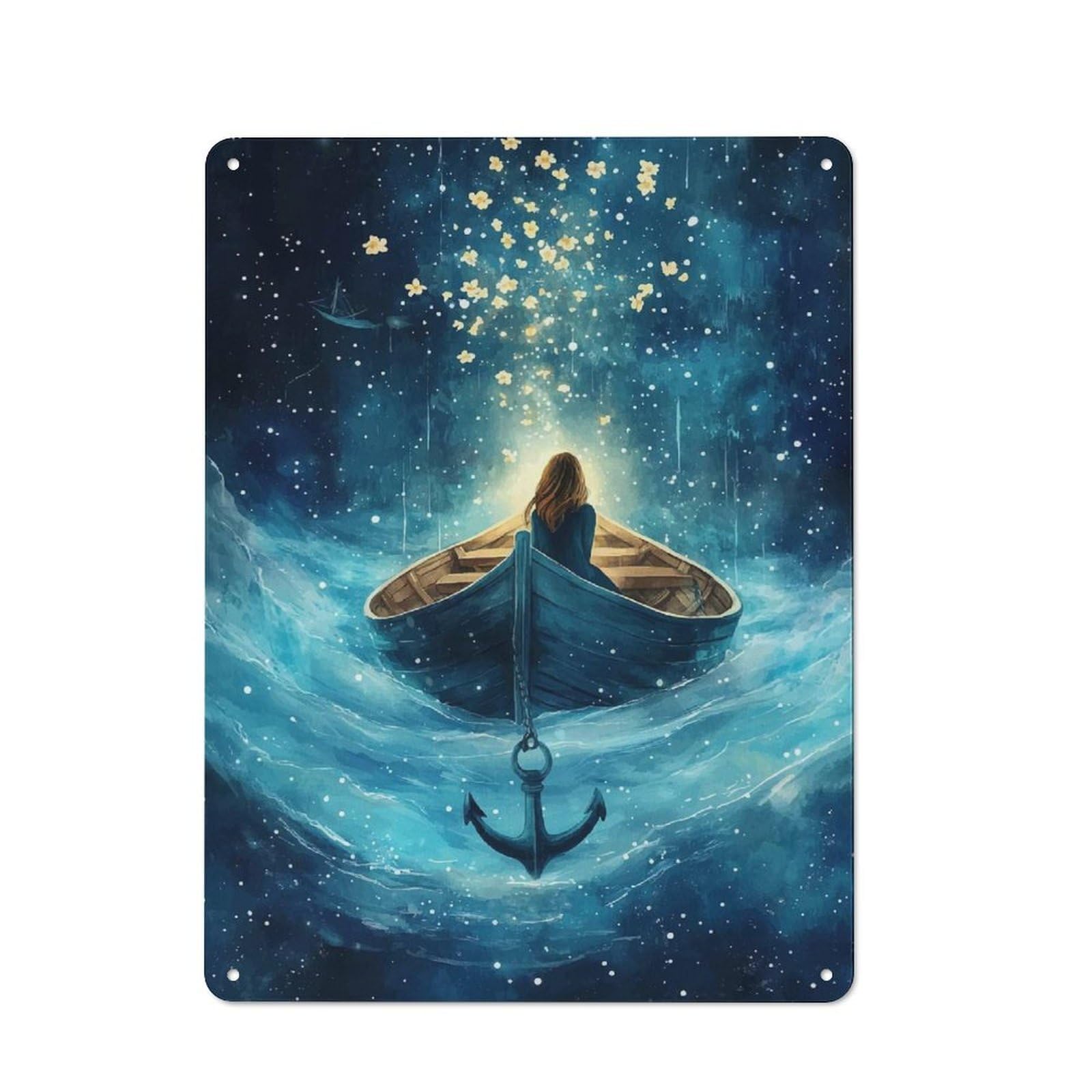 Hopeful Journey Metal Wall Plaque 40x30cm, Everyday Small Space Decor for Flat, Dorm Room, Lounge Or Cafe