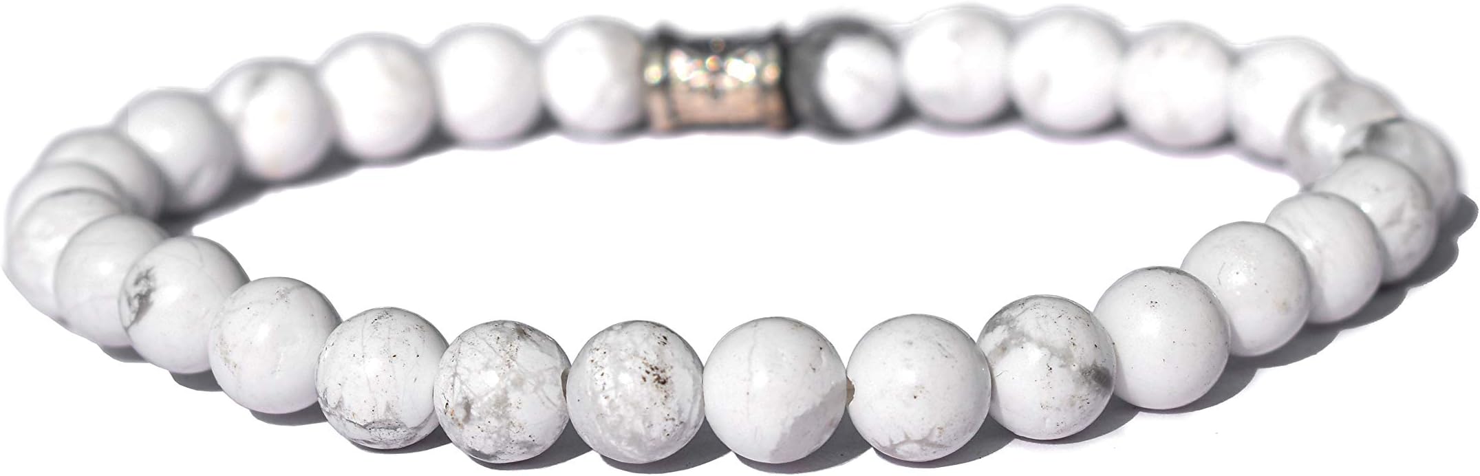 Healings4uHOWLITE 6 mm Round Beaded Bracelet Natural Reiki Healing Crystal Chakra Balancing Vastu Meditation Stone