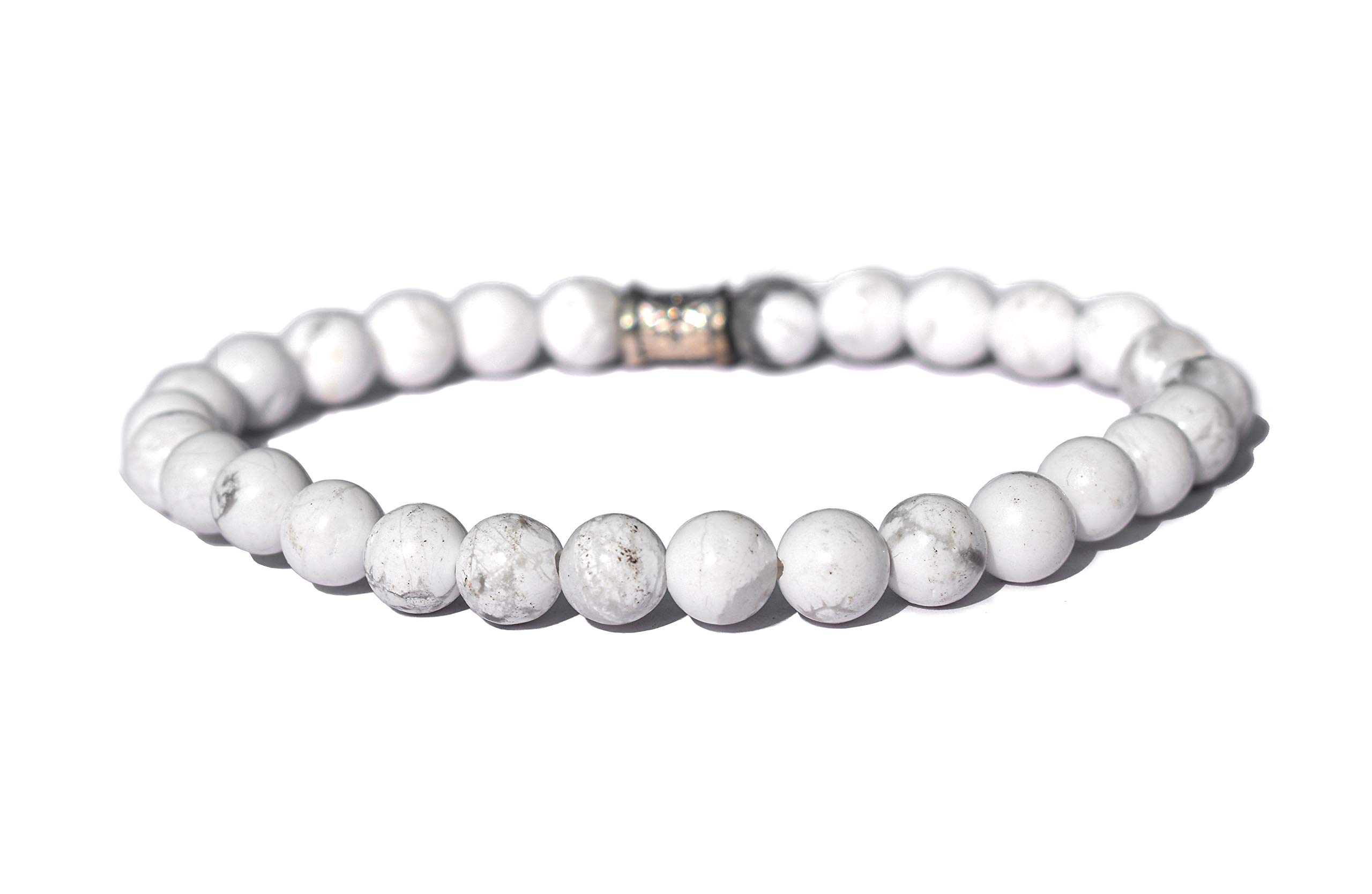 Healings4uHOWLITE 6 mm Round Beaded Bracelet Natural Reiki Healing Crystal Chakra Balancing Vastu Meditation Stone