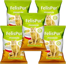 Areia Higiênica para Gatos FelisPur Premium Mandioca e Bentonita Anti Odor 100% Natural (Natural - 20kg)