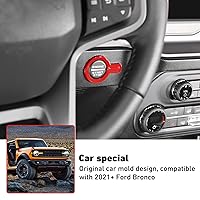 Vista 4 de Linskip Anillo de botón de arranque compatible con Ford Bronco 2021-2025, cubierta del botón de arranque del motor para accesorios interiores Bronco