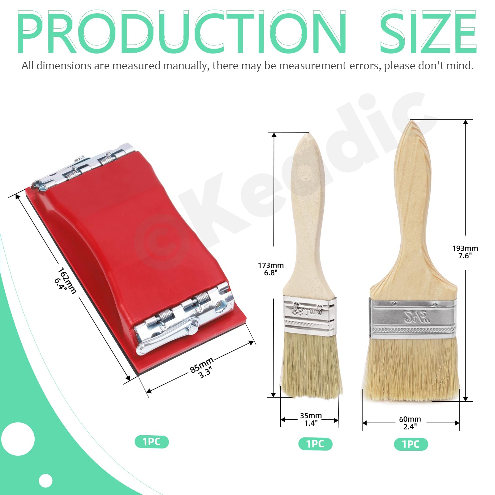 Keadic 45Pcs 120 to 3000 Assorted Wet & Dry Sandpapers Set including Sanding Block Sander and Brushes - Image 2