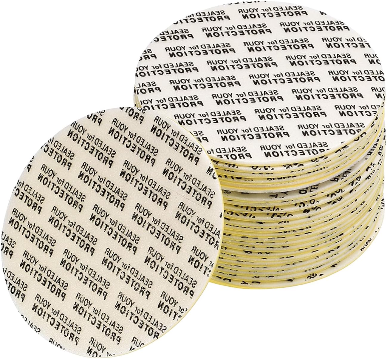 YOKIVE 50 Pcs Foam Lid Liner, Pressure Sensitive Seal Cap Jar Sealer with Dustproof Paper Back | Sealing Supplies, Great for Bottle Jar (White, 1.76-Inch)