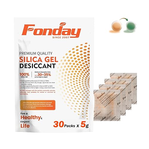 5g x 30 paquetes Fonday Paquetes de gel de sílice recargables desecantes de grado alimenticio Reactivación rápida de secadores de humedad con