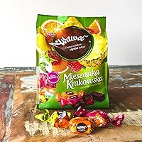 Vista 2 de Wawel Mieszanka Krakowska - Caramelos de gelatina cubiertos de chocolate, limón, naranja, piña y frambuesa, bolsa de 8.64 onzas, chocolates polacos