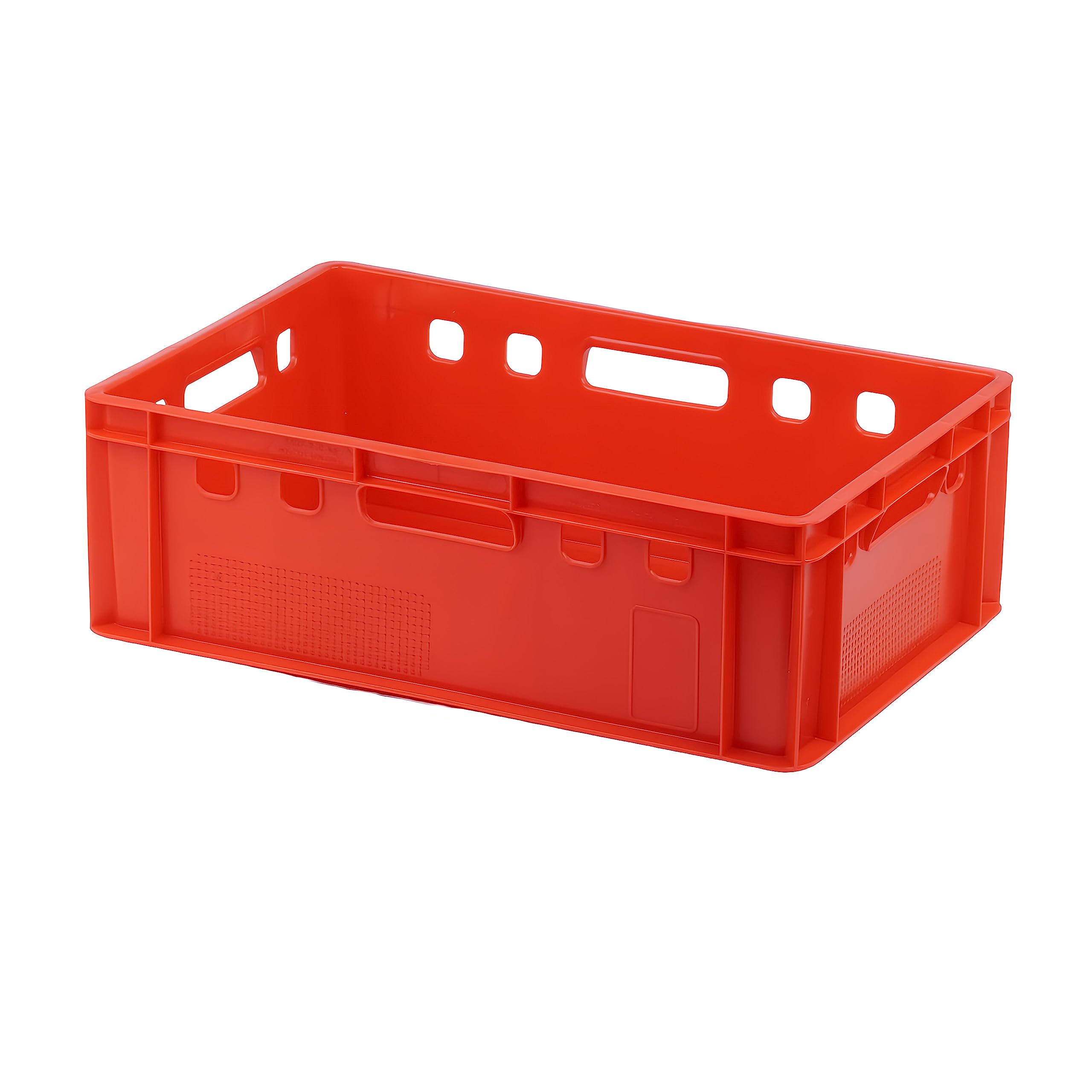 Logiplast E2-Kisten 60 × 40 × 20 cm, Rot, 5 Stück | Fleischkisten, Metzgerkisten, Lagerkisten, Lebensmittelecht, Stapelbar