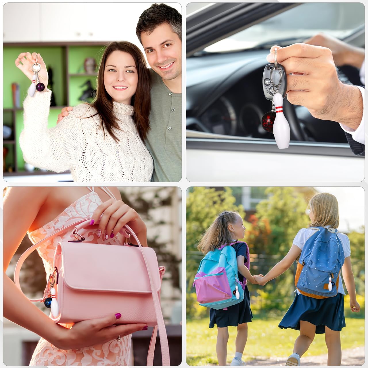 DECHOUS 10Pcs Bowling Pin Keychains: Acrylic Bowling Pin and Balls Keychains Party Favors Team Athletes Souvenir Key Rings for Sports Events Bags Backpack - Image 5