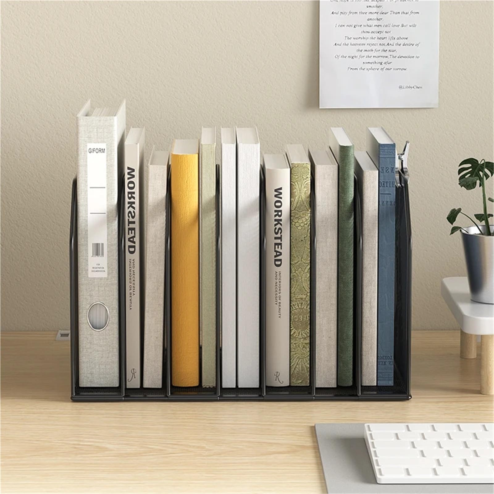 Stehsammler 7-teiliger Desktop-Aktenordner-Organizer aus Metallgeflecht for die Aufbewahrung von Dokumenten und Büchern