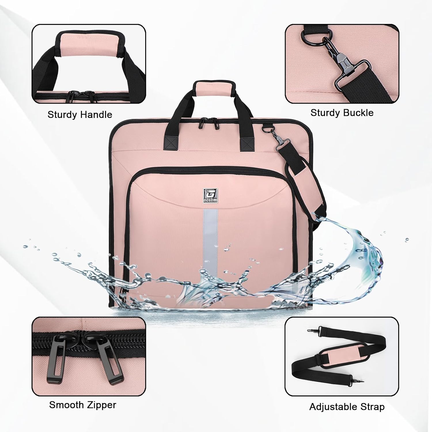 Garment Bags for Travel,46.5'' Waterproof Carry on Garment Bag for Hanging Clothes,Foldable Suit Bag for Travel Business - Image 5