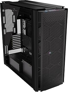 9000D RGB Airflow Super Full-Tower PC Case – Fits up to 18x 120mm, 7X 140mm, or 4X 200mm Fans – InfiniRail™ Fan Mounting – iCUE Link System Hub Included – No Fans Included – Black