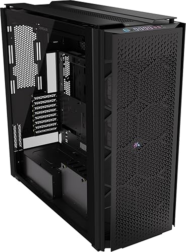 Corsair 9000D RGB Airflow Super Full-Tower PC Case – Fits up to 18x 120mm, 7X 140mm, or 4X 200mm Fans – InfiniRail™ Fan Mounting – iCUE Link System Hub Included – No Fans Included – Black - Black