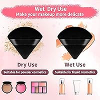 Vista 3 de 150 piezas de soplo de polvo para rostro, triángulo suave para polvo suelto, polvo mineral, polvo corporal, terciopelo, base cosmética, esponja