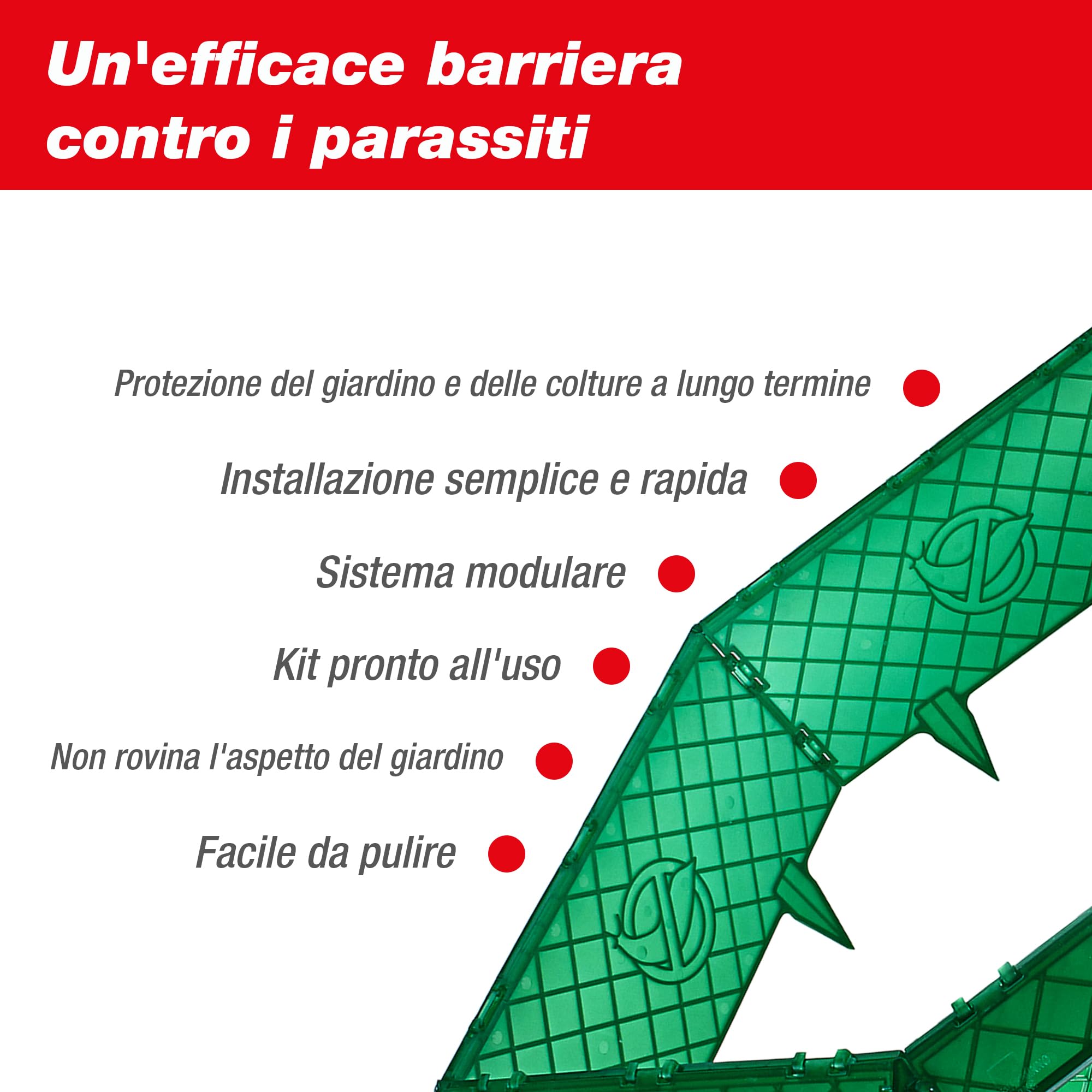 SWISSINNO Recinzione anti-lumache – Set completo da 2 m con angoli flessibili e pinza – Protezione per orto e aiuole – Modulare e resistente