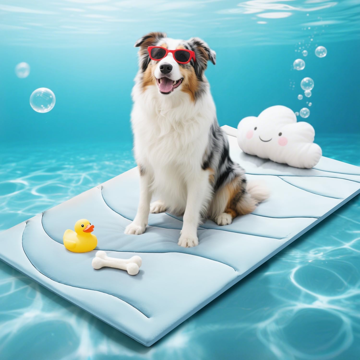 Dog Cooling Mat, 36" x 23" Reversible Self-Cooling Mat for Medium Dogs, Arc-Chill Cool Pad for Dogs and Cats Washable Summer (Blue, Large(48" x 28"))