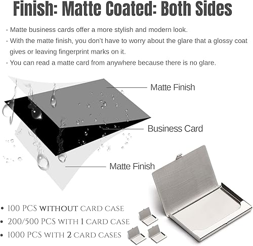 Miniatura 5 de Tarjetas de visita personalizadas, 100 unidades con plantillas, tarjetas de visita para artistas de uñas, personalizarlas con tu diseño, papel mate