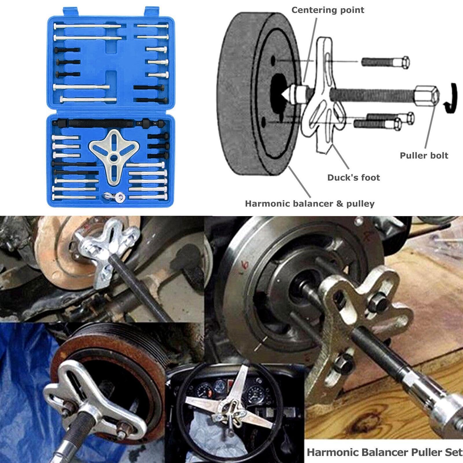 Ensemble d'outils d'extraction de volant | Extracteurs de volant robustes – Pas de flexion et de déformation du volant d'inertie extracteur de poulie de haute dureté
