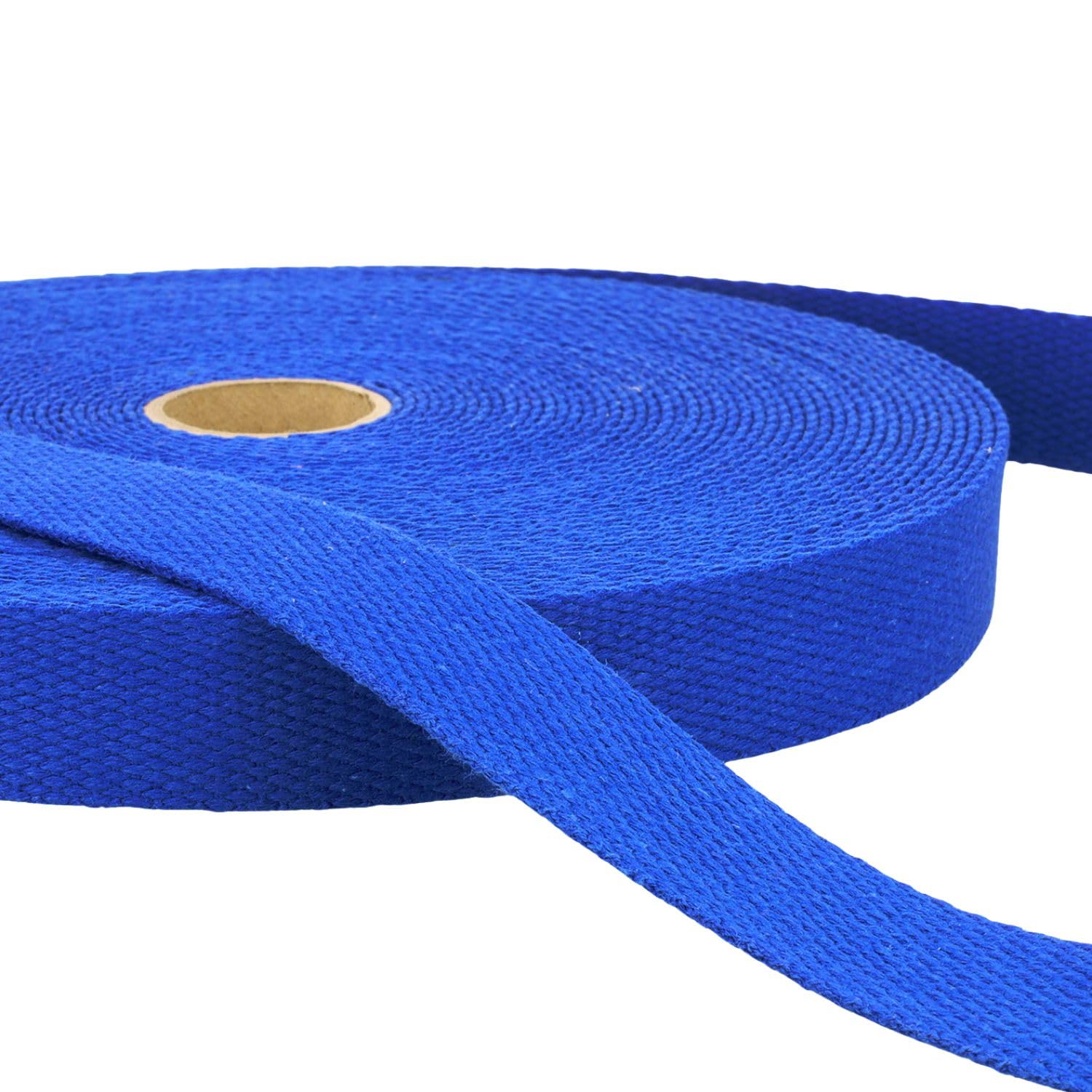 5 Metres Royal Heavy Duty Cotton Webbing, 25mm Wide Strong Thick Firm Strap, Machine Washable 30°C, Perfect for Bag Handles, Tote Straps, Belts, Pet Leads, Repairs & Crafts by Giddy Square