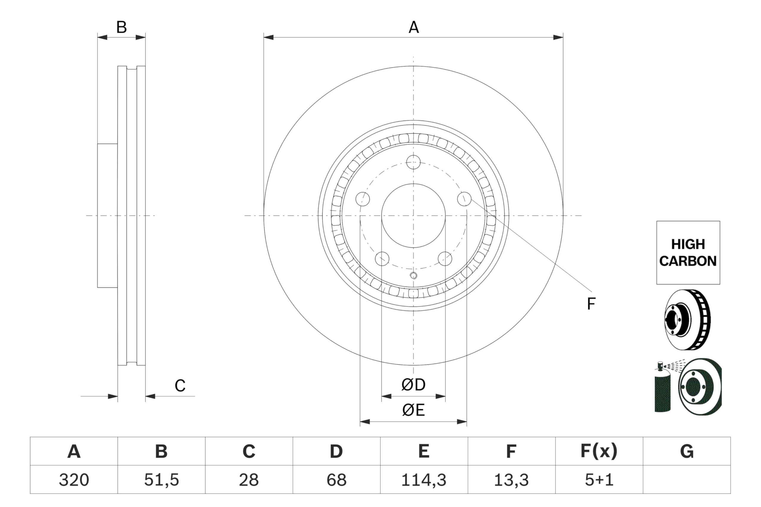 Bosch BD2946 Disque de frein - 320.0 mm - Essieu avant | Disque ventilé - Certifié ECE-R90 - Bon refroidissement, freinage fiable, protection anticorrosion