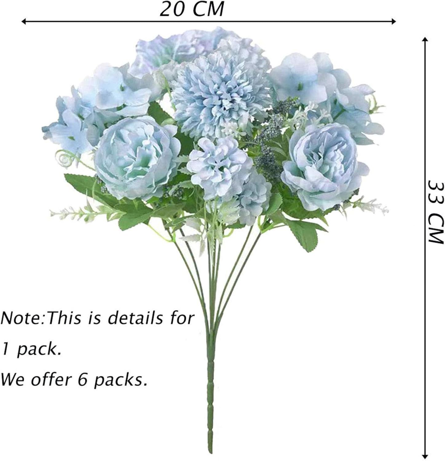 6 Pack Artificial Flowers - Image 3