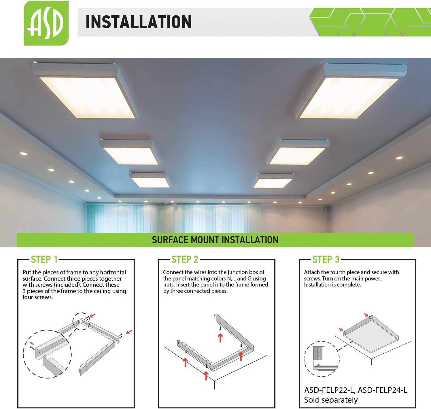 Steps for Surface Mount Installation of LED Panel Light