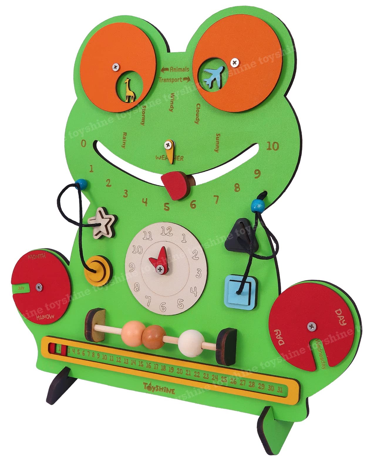 Toyshine Wooden The Flippy Busy Board with 10 Busy Activities | Big Size Montessori Gifts Toys for Toddlers Boys & Girls 2 3 4 5 Year Old Preschool Basic Skills Learning