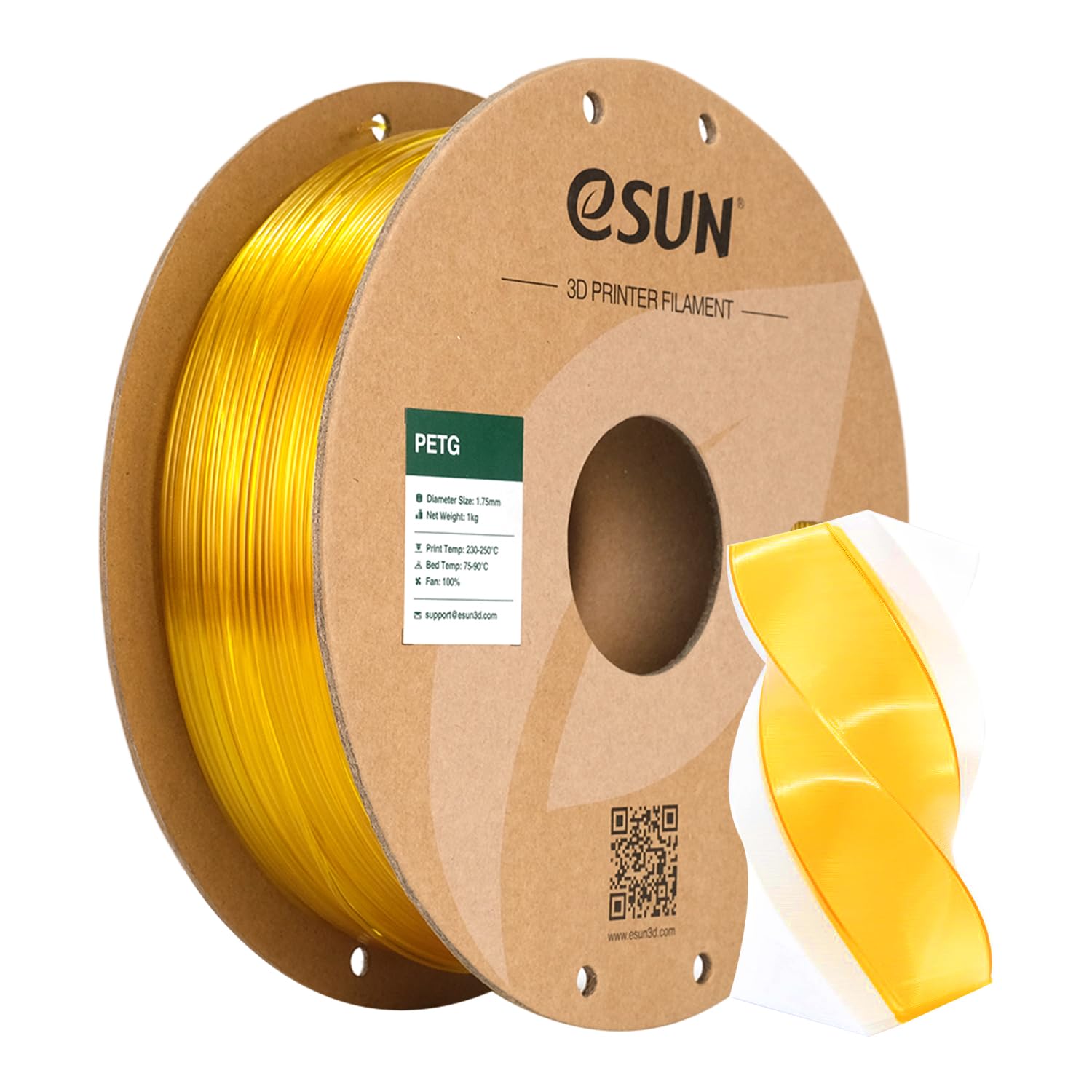 – PETG Filament 1.75mm, 3D Printer Filament PETG, Dimensional Accuracy +/- 0.05mm, 1KG Spool (2.2 LBS) 3D Printing Filament for 3D Printers, Yellow