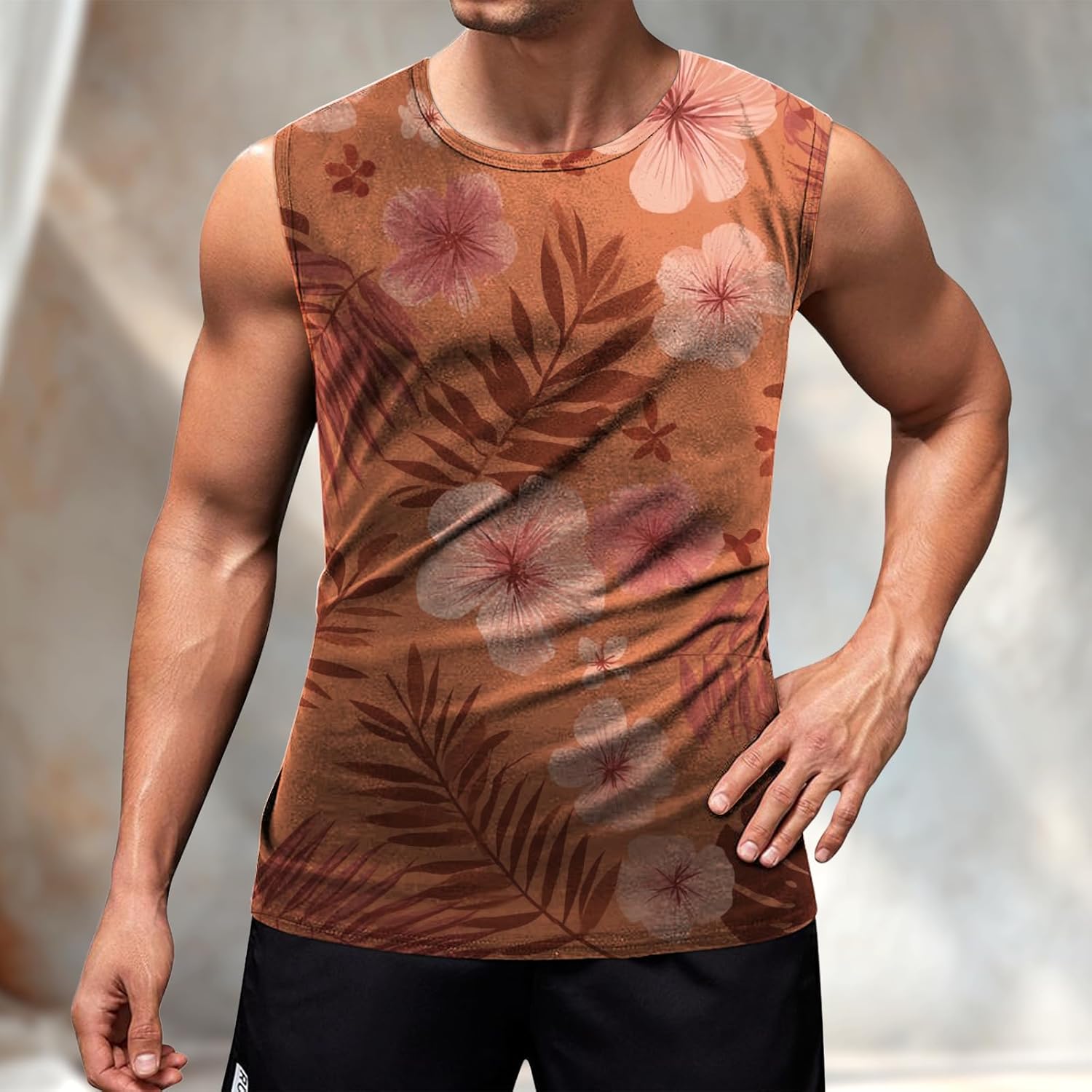 Mens Tank Tops Graphic Beach Tank Tops for Men Lightweight Breathable Sleeveless T-Shirt Summer Casual Beach Wear - Image 2