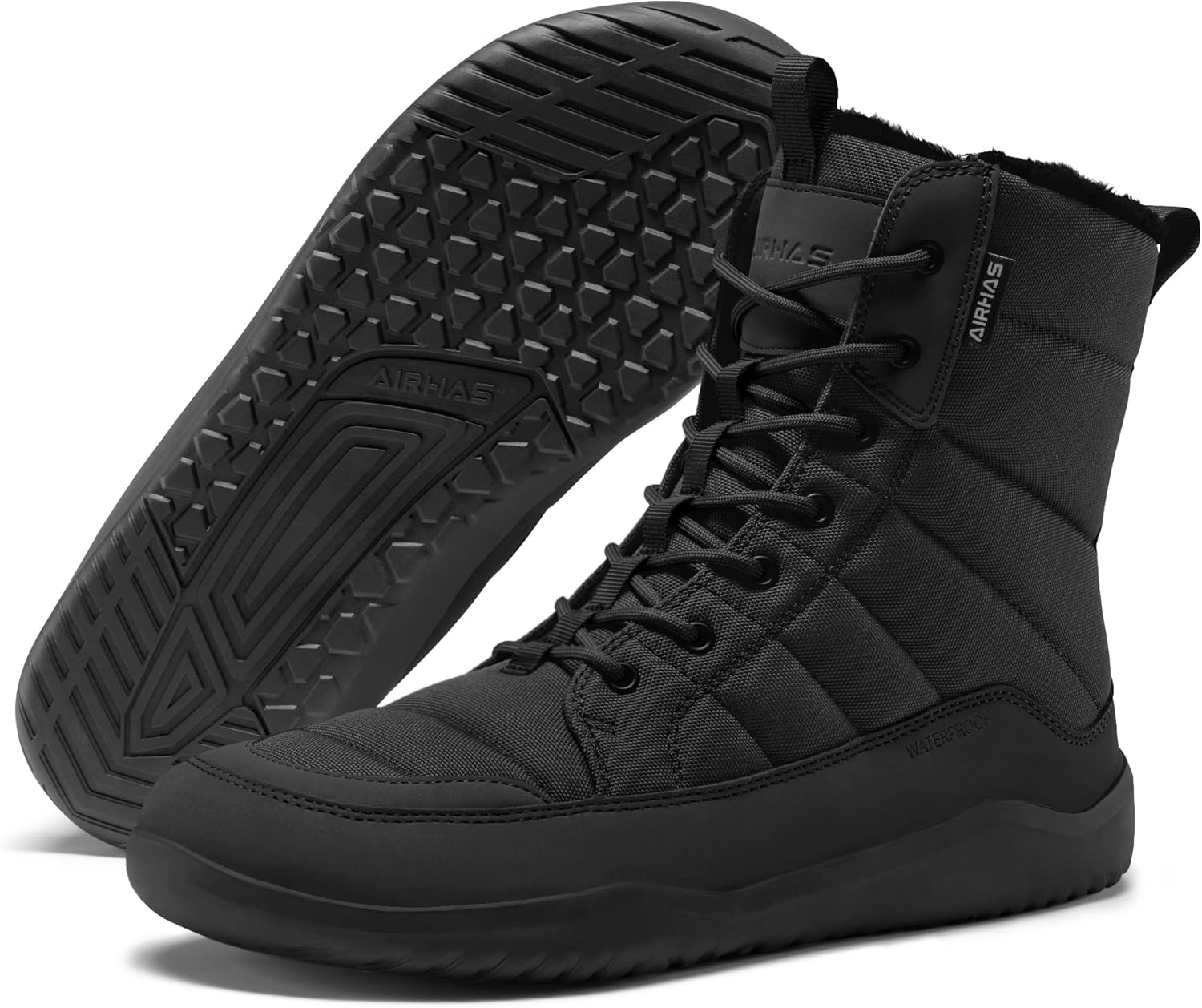 Men's Winter Barefoot Boots Barefoot Snow Boots with Wide Toe Box Zero Drop Sole Wa...