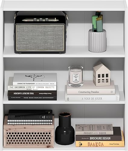 Miniatura 39 de Furinno Jaya Simple Home Estantería ajustable de 3 niveles, blanco Blanco,Negro -,Pino ámbar,Nuez Columbia,Espresso,Roble Frech