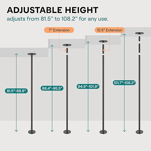 Miniatura 3 de SereneLife Professional Spinning Dance Pole, 45mm Portable Exercise Pole for Fitness – Durable Steel Build, Anti-Rust Finish, Suitable for Home