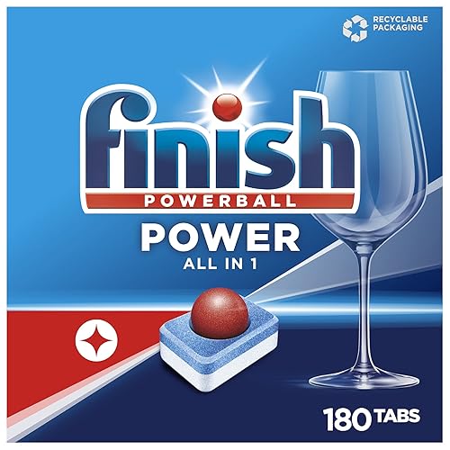 Finish Power All in 1 Spülmaschinentabs, phosphatfrei, Geschirrspültabs mit kraftvollem Powerball gegen hartnäckigste Fettanschmutzungen, Gigapack mit 180 Finish Tabs