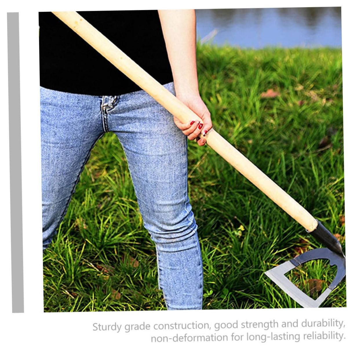 HOMSFOU Zappetta da Giardino in Acciaio Inox, Design Cavo, Robusta