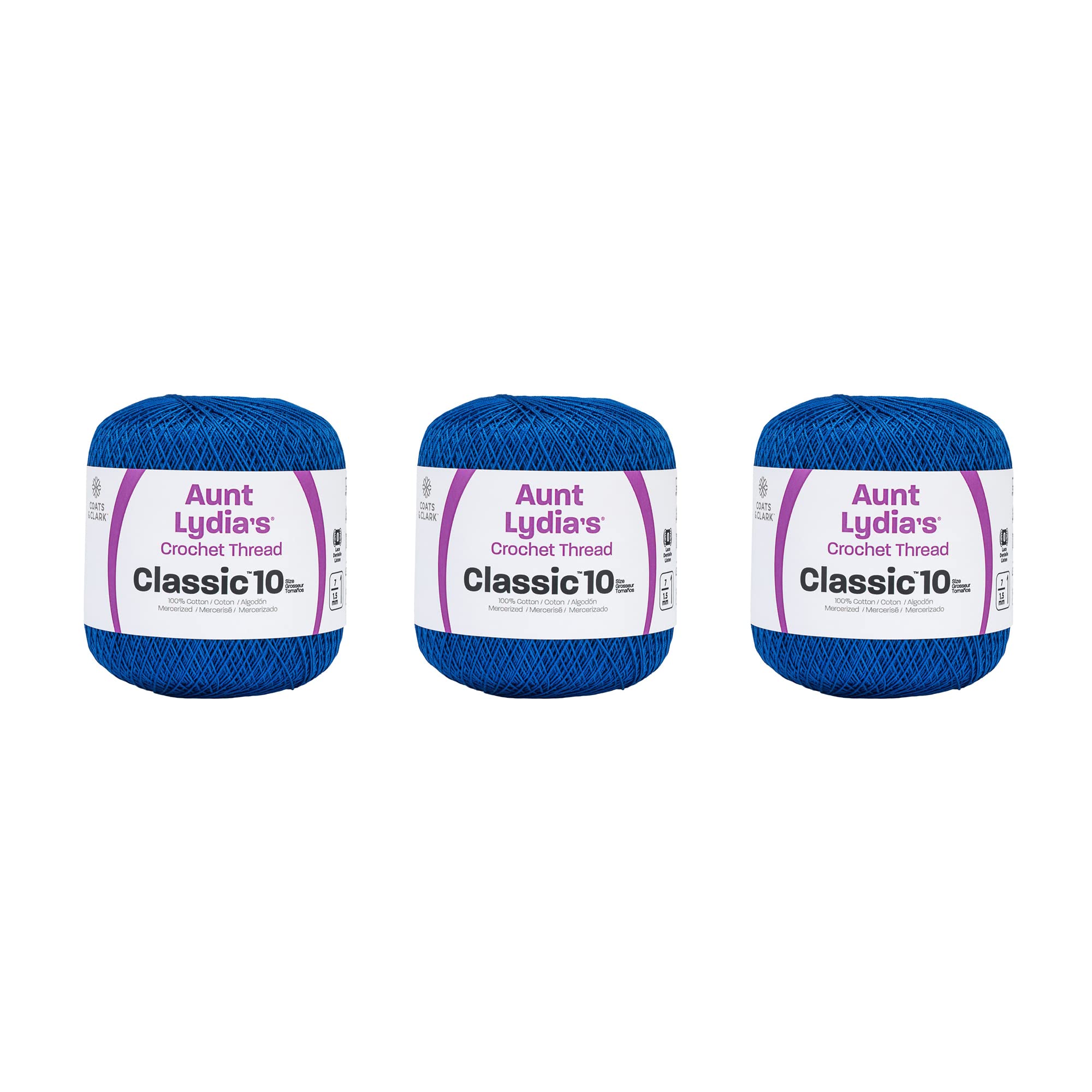 Fil classique bleu roi foncé Aunt Lydia 3 pièces pour crochet