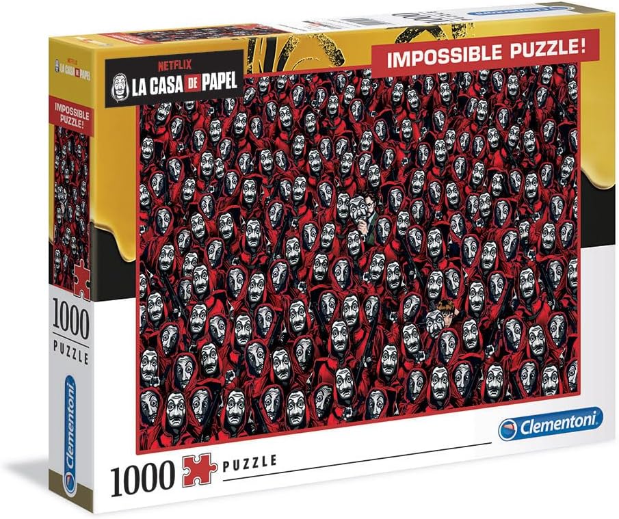 Clementoni - 39527 - Impossible Puzzle - La Casa De Papel/Money Heist - 1000 Pieces - Made in Italy - Jigsaw Puzzles for Adult - Jigsaw Puzzles Netflix