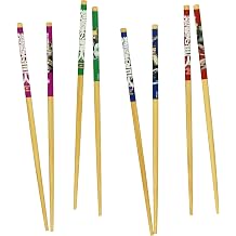 Attack on Titan Chopsticks 4-Pair Mikasa, Eren, Levi, Armin Character Designs 9.5" Reusable Utensil Set